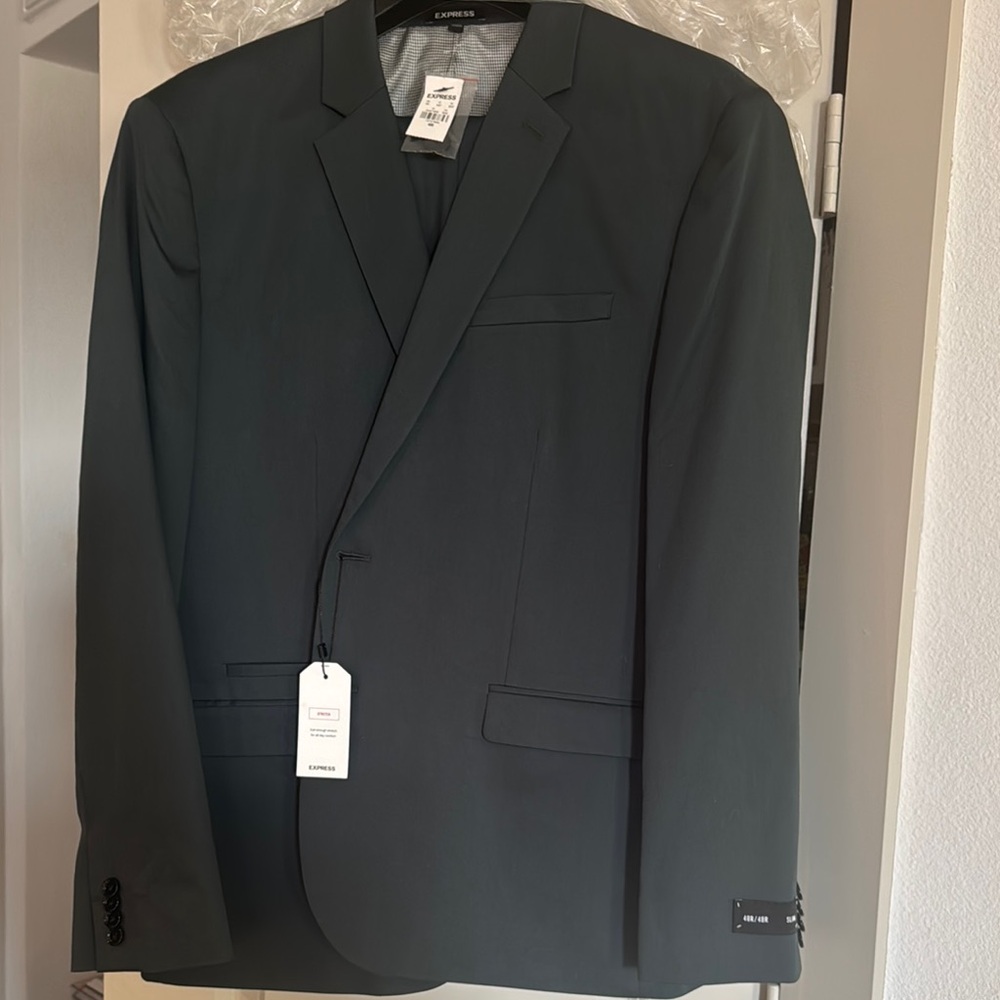 Express Green Suits Classic Tailored Elegance